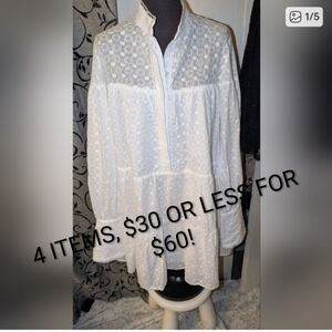 NWT White Cotton Eyelet full sweep Boho mini dress SZ LG. C134